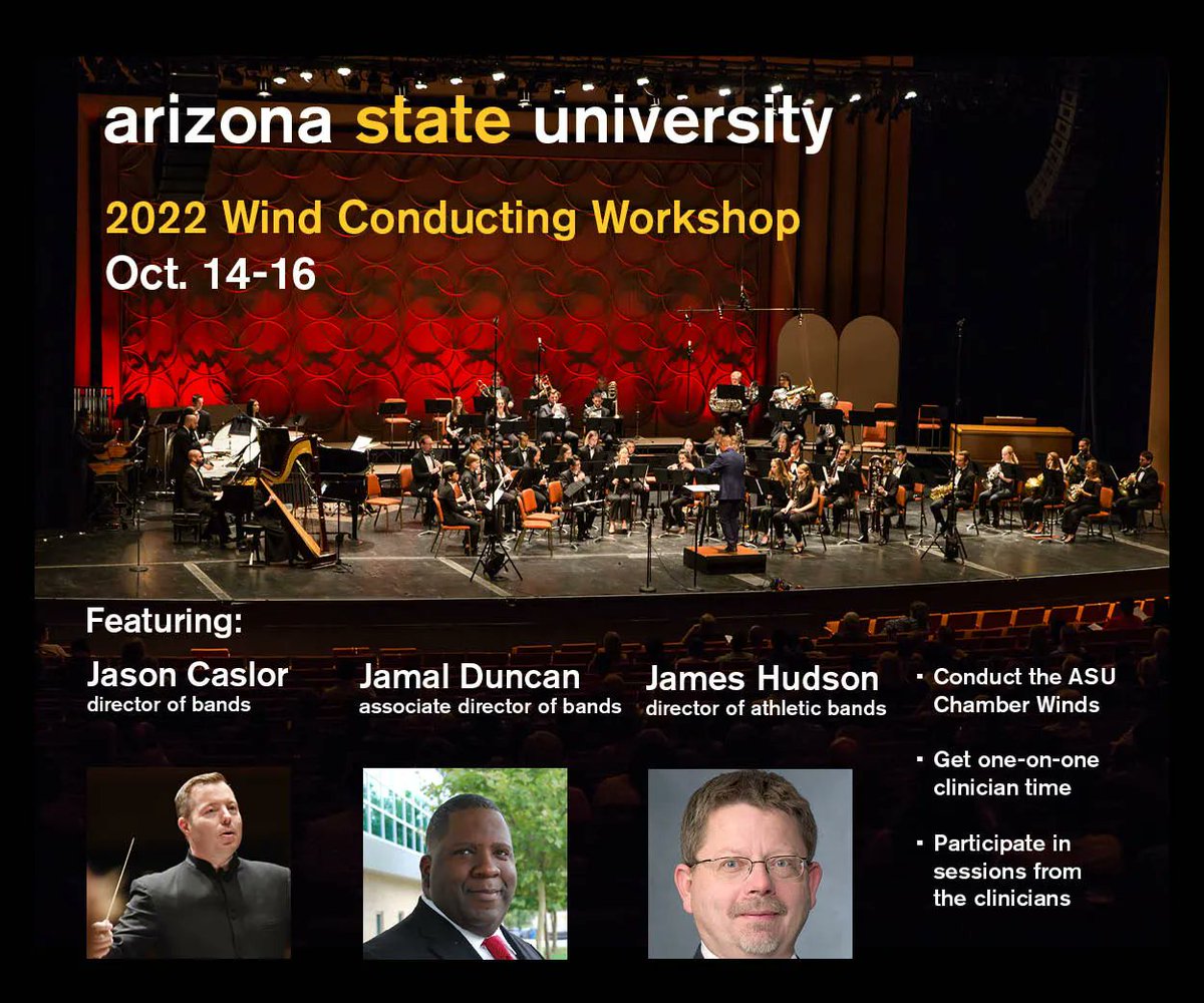 We are excited to announce the 2022 ASU Wind Conducting Workshop!

Join us Oct. 14-16.

Registration opens on July 15 

More information can be found at the link below:
buff.ly/3AKaqNl