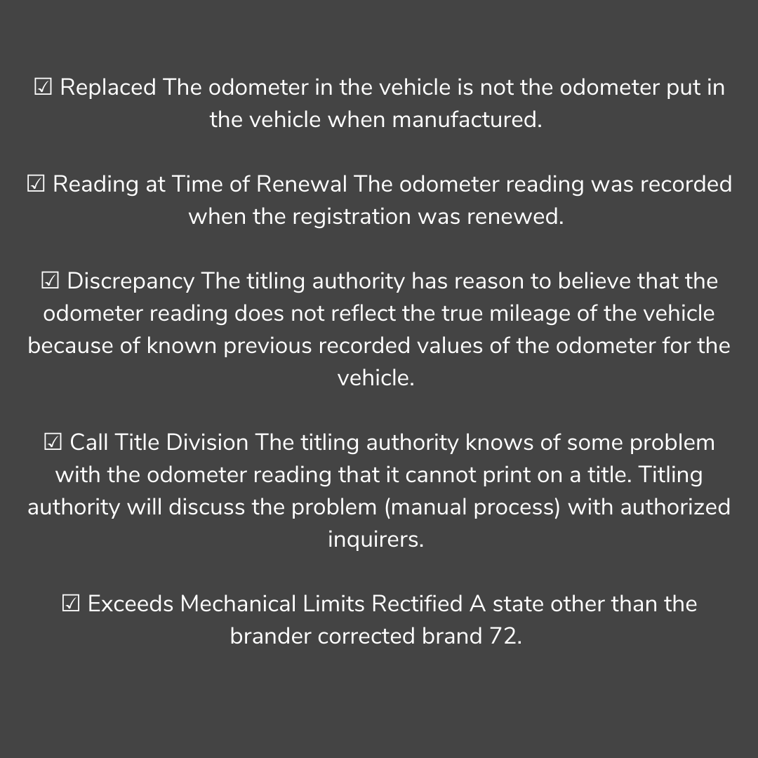 EpicvinVhr's tweet image. How to Read Your Report
‼️Odometer readings‼️
Want to be sure there is nothing wrong with you vehicle's odometer? Check it! with epicvin.com
#vindecoder #odometer #vinhistory #mileage #vinreports #epicvincompany #epicvin #vhr