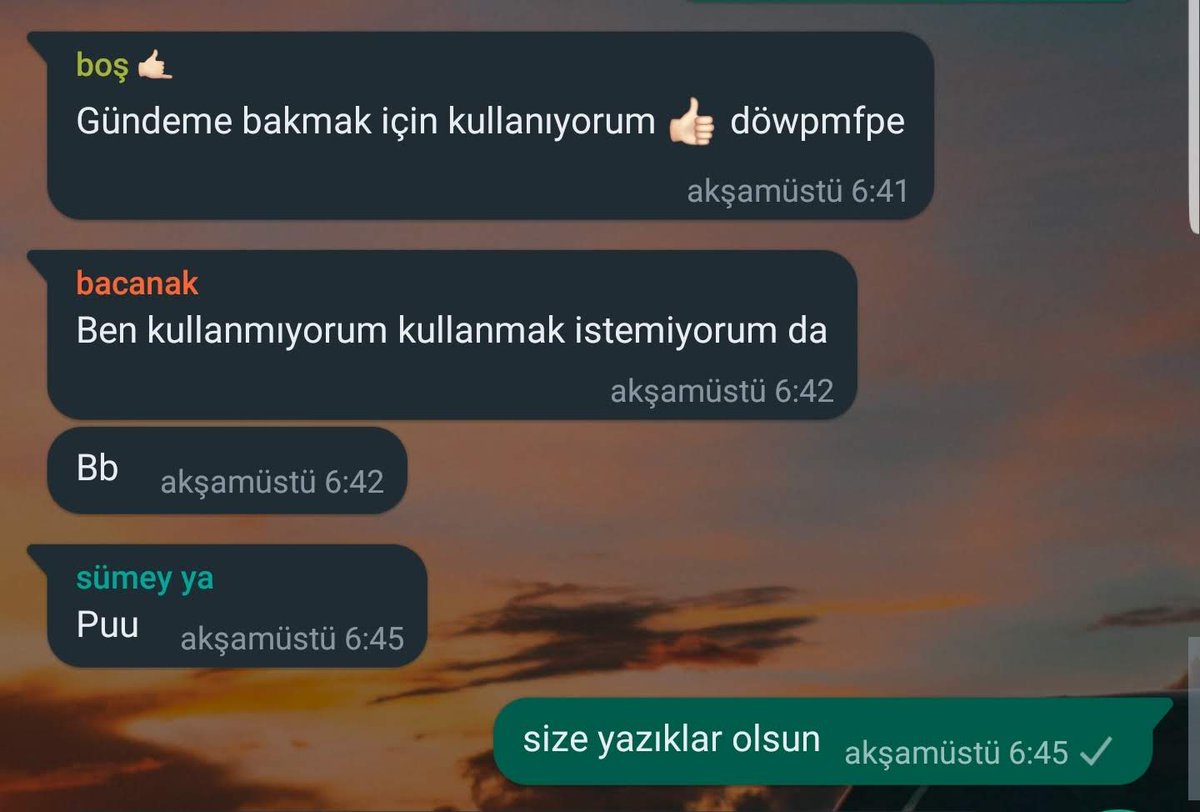 sümeyle tw kullanmayan arkadaşlarımızdan ayrılma kararı aldık