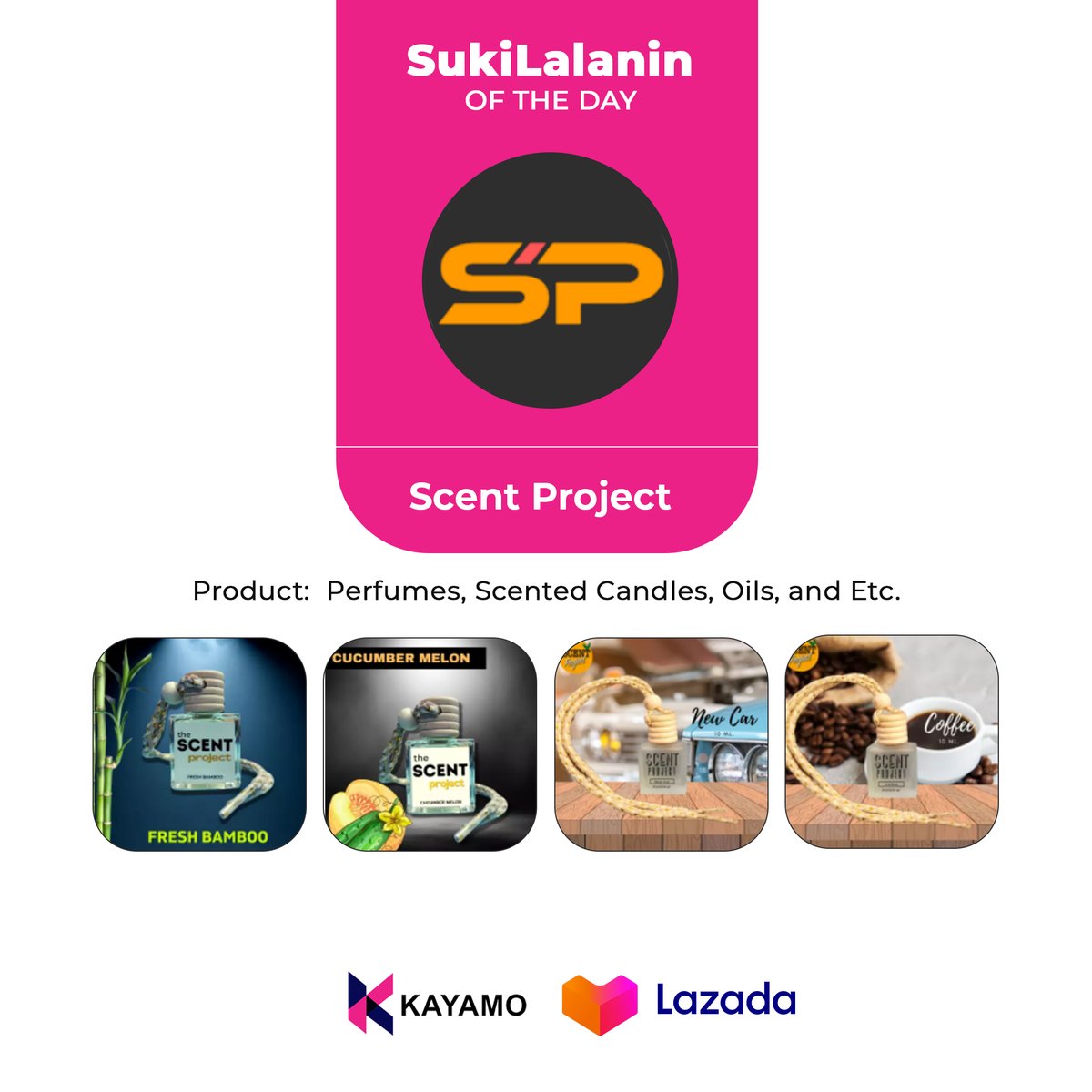 kayamo_ph's tweet photo. Kilalanin natin ang ating Suki for the day—Scent Project. Your shop for your everyday fresh air scent needs! Visit the store at https://t.co/y096WL8jUQ.
—
Kayamo products are available to Shopee and Lazada sellers only with P17,000 minimum annual sales at https://t.co/EVnemPqTVe. https://t.co/GJaibnOI6o