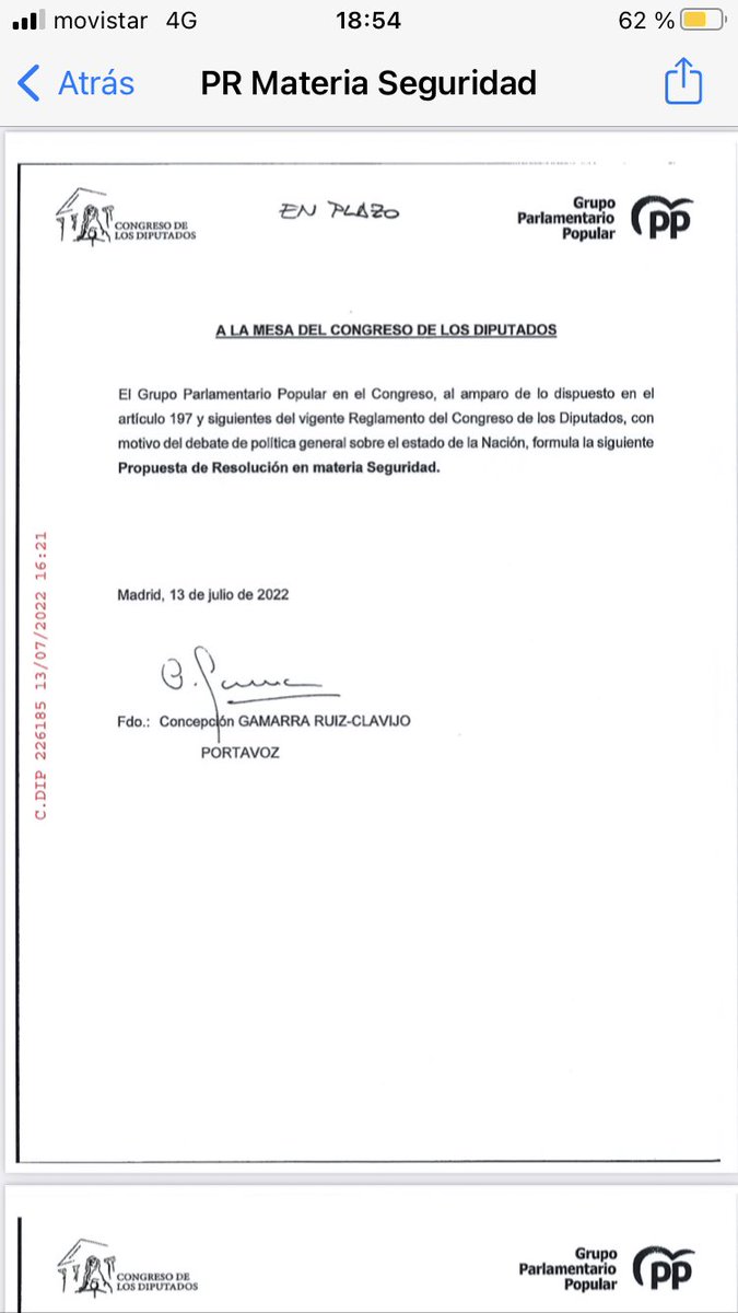 anadebande's tweet photo. La propuesta del @GPPopular del debate del Estado de la Nación que se votará mañana sobre las Fuerzas y Cuerpos de Seguridad y los Funcionarios de Prisiones.
Esperemos que salga adelante!💪 https://t.co/9k8LXil83k