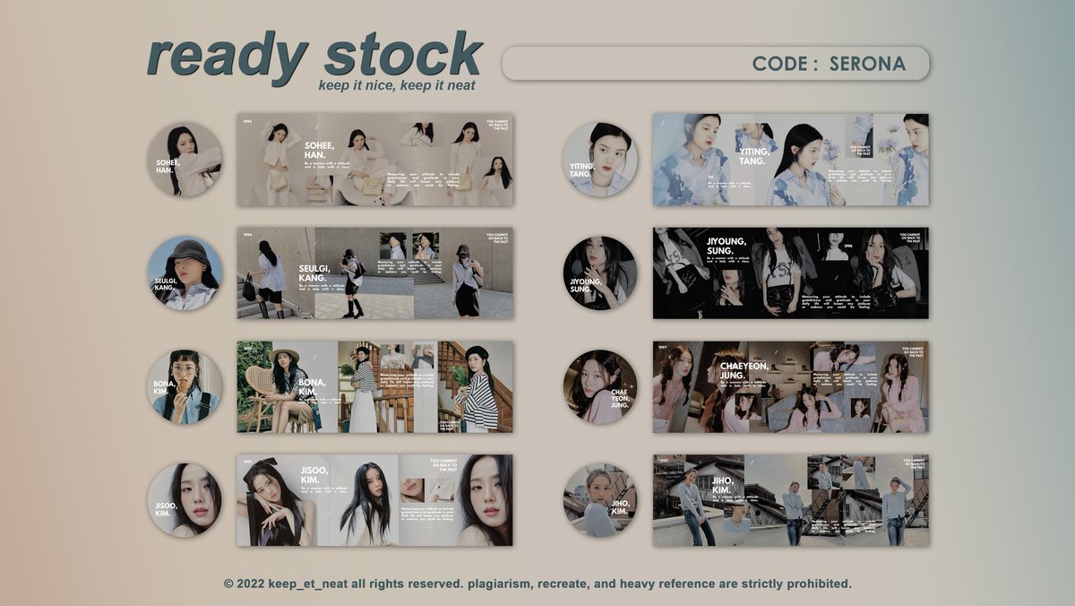 dans_la_fonce's tweet photo. A retweet would be greatly appreciated.

For the very first time KIN open for Ready Stock with the names 𝙎𝙚𝙧𝙤𝙣𝙖 and 𝙅𝙚𝙡𝙞𝙩𝙖. Kamu bisa mendapatkan RS ini pada hari Kamis (14/07) pukul 16.00 WIB (Serona) dan 21.00 WIB (Jelita) via gform.

Kindly scroll for further info! https://t.co/urk9MgbNBy