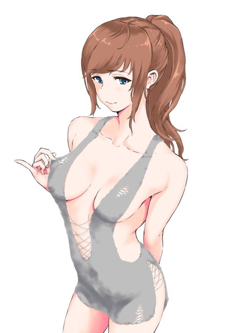 声優さんのライブ配信聞きつつ描いてたらラクガキ一枚完成してもーたwてな感じのグレーニット娘。(配信内容とは無関係) 