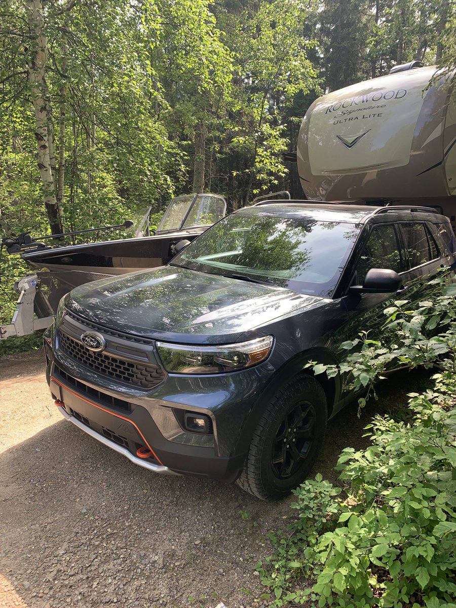 When you go camping close to a dealer ship and your wife goes to town! I guess she can pull the boat now?