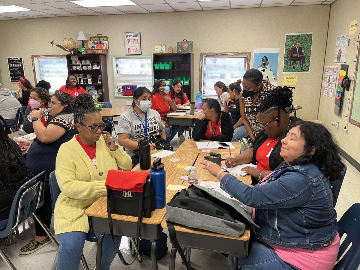 KristalWashin16's tweet photo. Aldine’s ADSY District Staff Development day is in full swing and our fabulous trio is working it!!! 👩🏽‍🏫📚#CurriculumDocuments #UnitUnpacking #ClassroomEnvironment https://t.co/QzF80BXPZc
