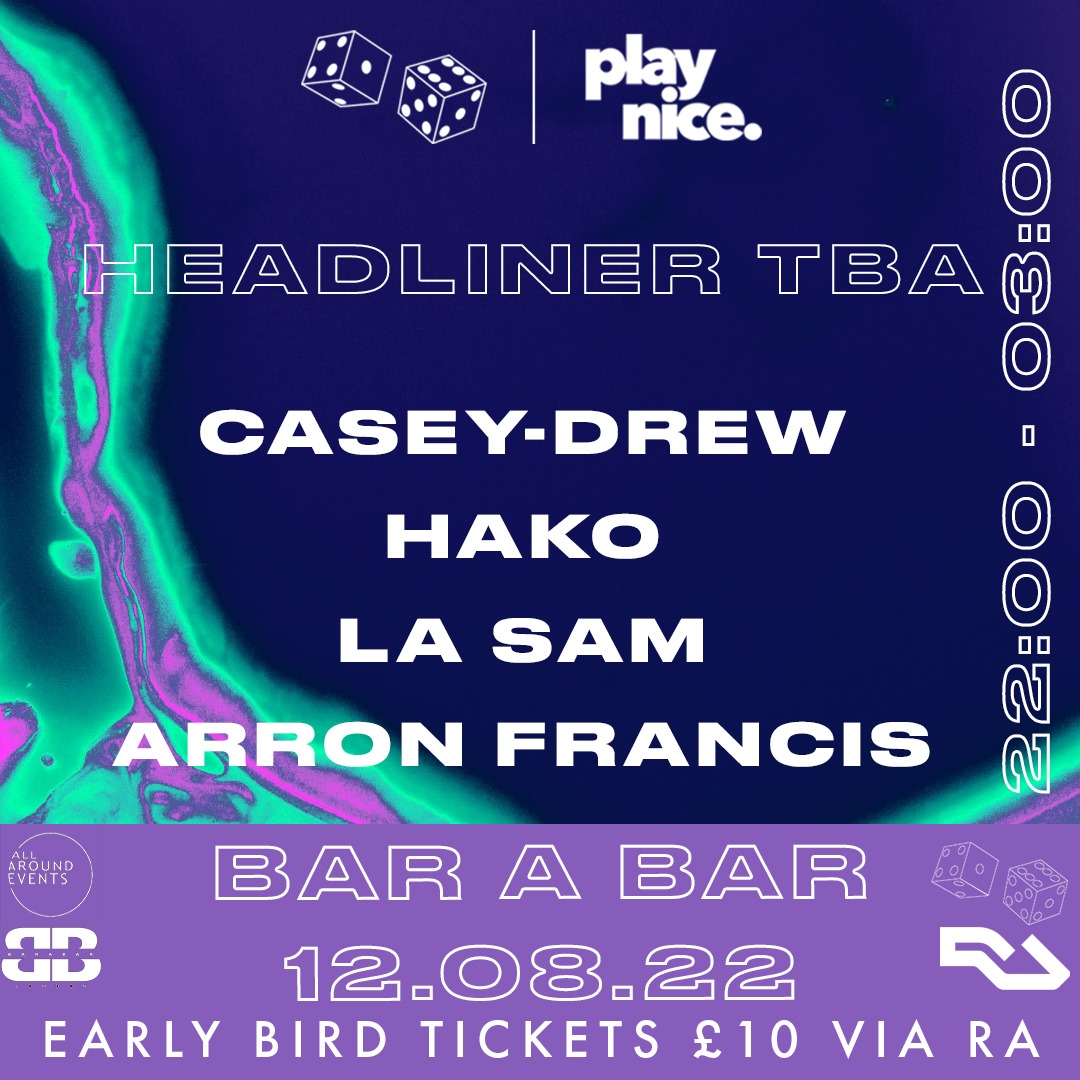Here we go first event I am co-hosting with @hakosound &amp; <a href="/caseydrewuk/">Casey-Drew</a> AKA <a href="/playnicecollect/">Play Nice Collective</a> with a huge headliner soon TBA &amp; <a href="/ArronFrancis/">Arron Francis</a> . Get Early birds now! ra.co/events/1559462