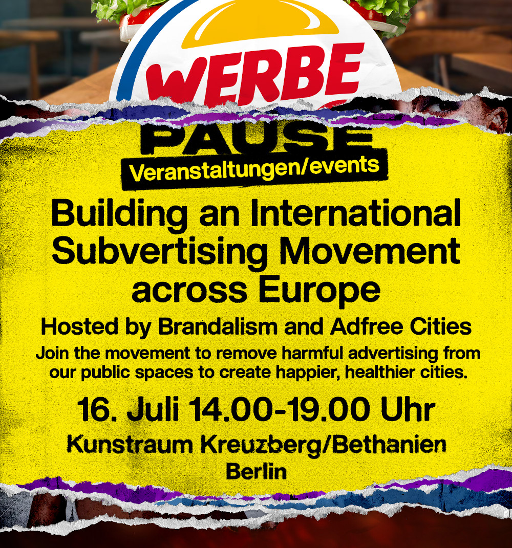 "Building an International #Subvertising Movement across Europe" Delighted to be doing a talk with Tona Merriman from <a href="/BrandalismUK/">Brandalism</a> this Saturday 16 July at the Werbepause exhibition in #Berlin. kunstraumkreuzberg.de/building-an-in…