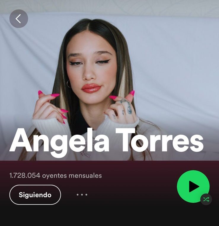 AngelaCharts's tweet photo. Angela cambio su foto se Spotify y cuenta con más de 1.700.000 de Oyentes Mensuales! 👑 https://t.co/TOay0mQkn0