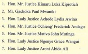 JarakombePaul's tweet photo. Very Well Balanced appointments for Judges of the Court of Appeal by @CJMarthaKoome. They will deal with @UDAKenya petitions "Swiftly &amp; Effectively"
@ahmednasirlaw 

#AzimioInKwale #IgatheKalokiManifesto #VoteBlue
Kenyatta karua Abdulswamad meru sonko Uhuru mombasa bomb Atwoli https://t.co/Zuohp5mNxT