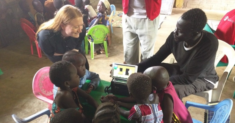 asunews's tweet photo. This summer, a team from @ASU visited four refugee camps in Ethiopia to check on the progress of a project that sent 60 @SolarSpell devices to help teachers conduct lessons in their native Nuer language.