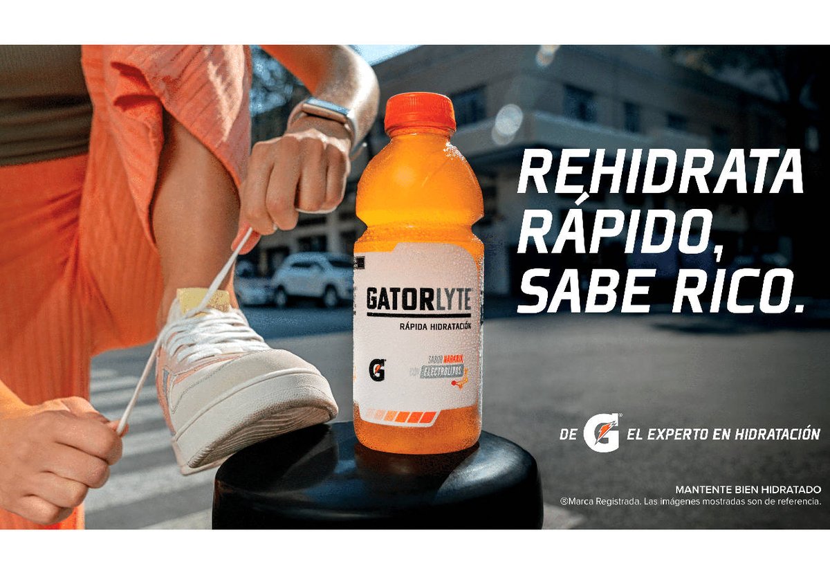 #Gatorlyte bebida para ser consumida cuando requerimos de una rápida hidratación, incluso las que involucran nuestras actividades diarias, creado para cualquier persona que requiera de una hidratación, no necesariamente para actividades deportivas 🧡
<a href="/gatorademex/">Gatorade México</a>