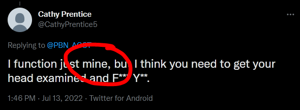 PBN_ACCT's tweet photo. @CathyPrentice5 See? You just proved my point. You need to go back to school because you're dumb as fu#% 😂🤡: https://t.co/EpUyQQ0OeR