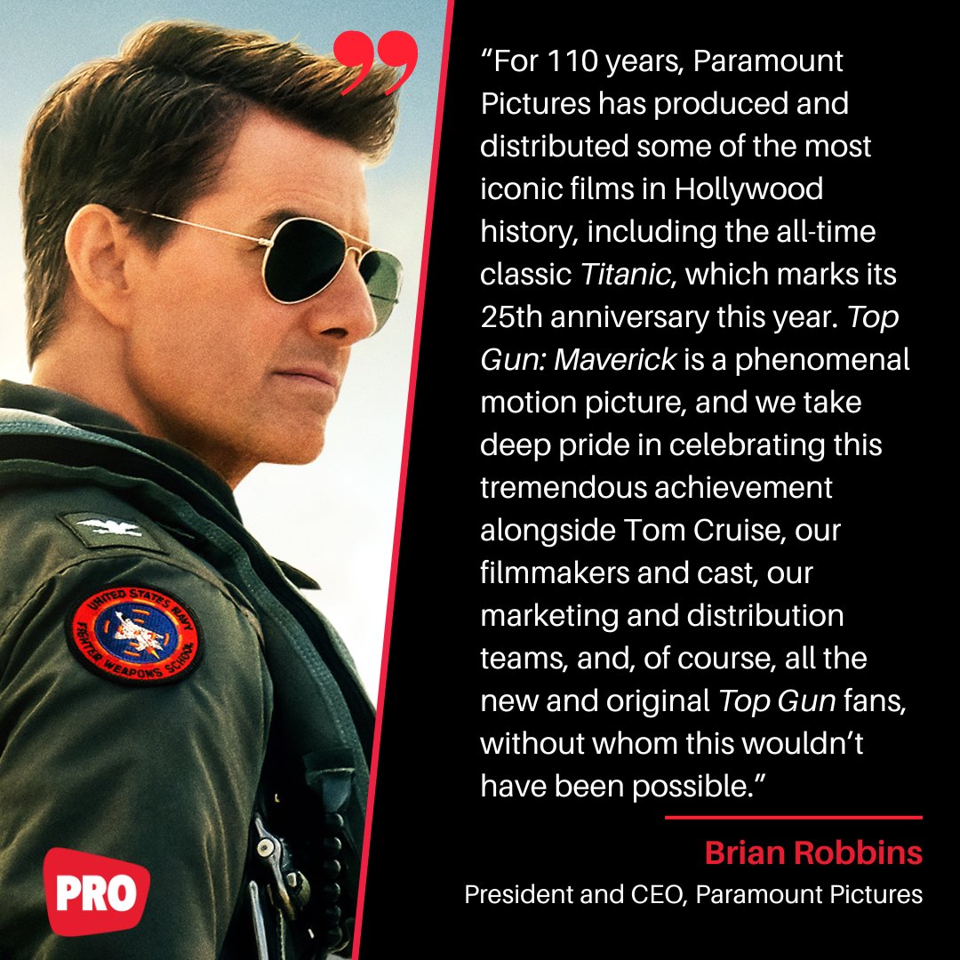 Tillid klynke Betaling Boxoffice Pro on Twitter: "TOP GUN: MAVERICK Surpasses TITANIC to Become  @ParamountPics' #1 Domestic-Grossing Film. Read more:  https://t.co/IDfyNP9xNh #TopGun #Maverick #TopGunMaverick  #ParamountPictures #TomCruise @TopGunMovie https://t.co/m9gzEOwtZo ...