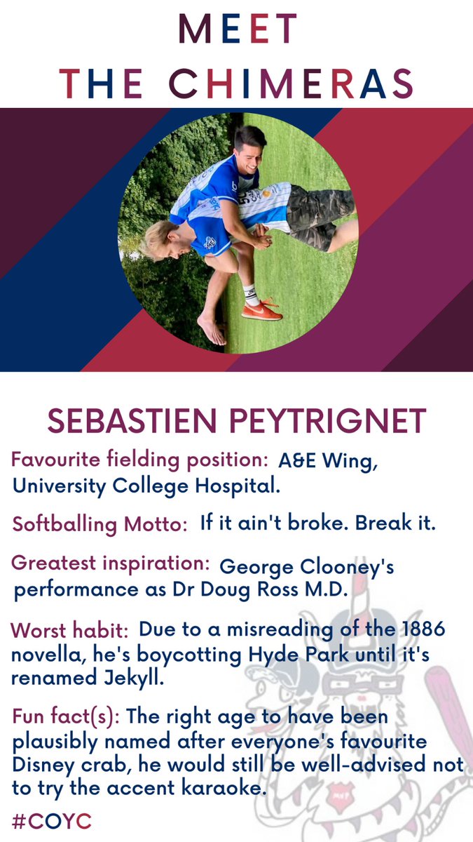 chimeras_lcsl's tweet photo. @CharitySoftball Here at Chimeras HQ we've been loving the women's euros so far. So what better time to introduce our own European superstar. We think he might be an actor at heart given the shouts of 'break a leg' whenever he plays @CharitySoftball #LCSL #meetthechimeras #gottaCATCHthemall #COYC https://t.co/8UtD8bScj7