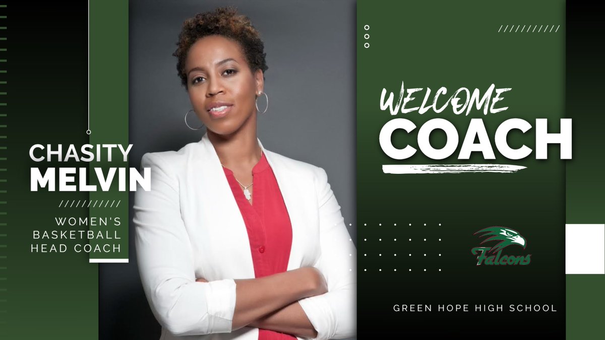 We are excited to announce our new head coach for the women's basketball team, Coach Chasity Melvin! Coach Melvin comes to Green Hope with experience as a collegiate athlete at NC State, 12 years playing in the WNBA, and several years of coaching experience. Welcome Coach Melvin!