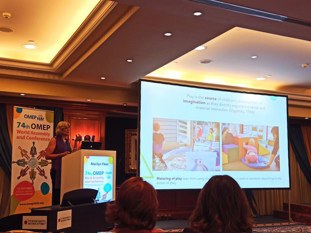 What is the relationship between #play and #learning?
Have you ever thought about #Learningful_play instead of playful learning?
Professor <a href="/MarilynFleer/">Marilyn Fleer</a> gave an insightful presentation regarding imagination, play and learning! 
<a href="/omep2022/">OMEP 2022 - 74th World Assembly and Conference</a> <a href="/WorldOMEP/">World OMEP</a>
It was a pleasure meeting you!