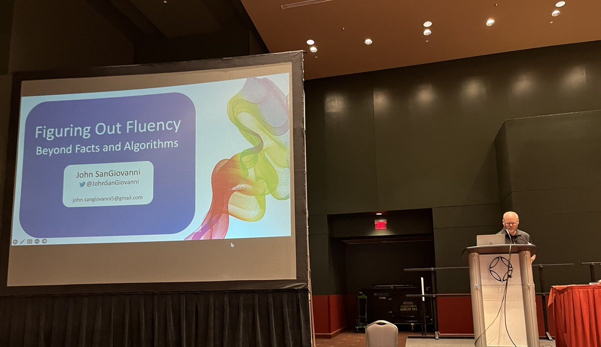 Eeek! Ready to listen and shout out some Amens!  <a href="/JohnSanGiovanni/">John SanGiovanni</a> #CAMT22 I stand behind teaching students to understand why an algorithm works way before introducing it. They may even discover it on their own! <a href="/LyssyKim/">Kim Lyssy</a> <a href="/melissa_bartek/">MelissaBartek</a> <a href="/SSchneiderCISD/">Sandie Schneider</a>