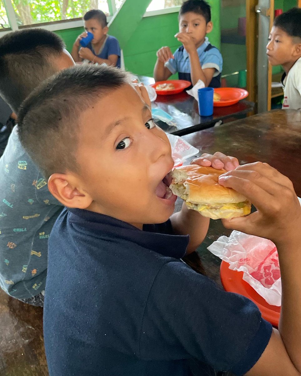 Our amazing friends at <a href="/Wendys/">Wendy’s</a> whipped up 235 delicious burgers for the kids and staff! We brought them fresh off the grill by truck and then by boat so they were still hot when the kids got them! There were a lot of first burgers ever! Thanks <a href="/WendysGuatemala/">Wendy'sGuatemala</a>