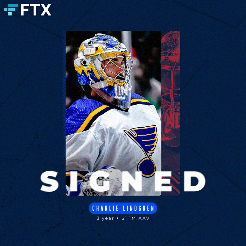 Capitals's tweet photo. NEWS | The Washington Capitals have signed goaltender Charlie Lindgren to a three-year, $3.3 million contract.

#ALLCAPS | @FTX_Official