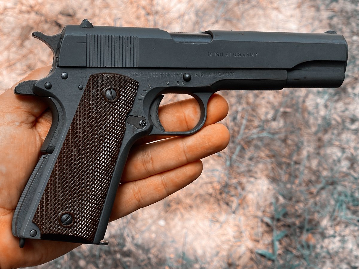 FirearmsHistory's tweet photo. @TheCMPorg has been helping promote good civilian marksmanship for over a century. I picked up this M1911 from the CMP last year. Built on a Remington Rand lower and an Ithaca slide, it's a genuine piece of WW2 history. Oh, and it shoots really well! #thecmp #M1911 https://t.co/pqHOTox8Ws