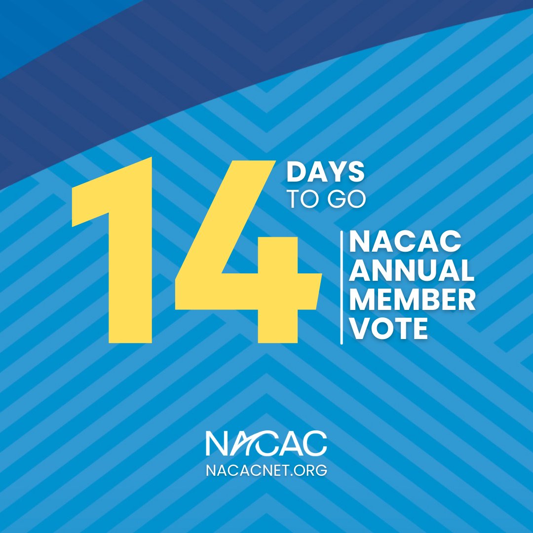 The countdown to the 2022 Annual Member Vote has begun! Voting begins on Jul. 27 and continues through Sept. 9. The chair-elect and three board directors will be elected by all eligible #NACAC voting members. nacacnet.org/about/governan… #NACACANNUALVOTE