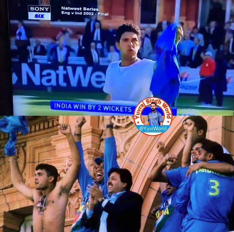 YuviWorld's tweet photo. This celebration has seperate fan base! ๐ฅโค๏ธ
#NatwestFinal
@YUVSTRONG12 @SGanguly99
#yuvrajsingh #Yuvi #yuvraj #yuvisofficial #yuvraj_singh #yuvrajsinghworld #yuviworld #cricket #cricketer #sports https://t.co/mxtzcl3GaW