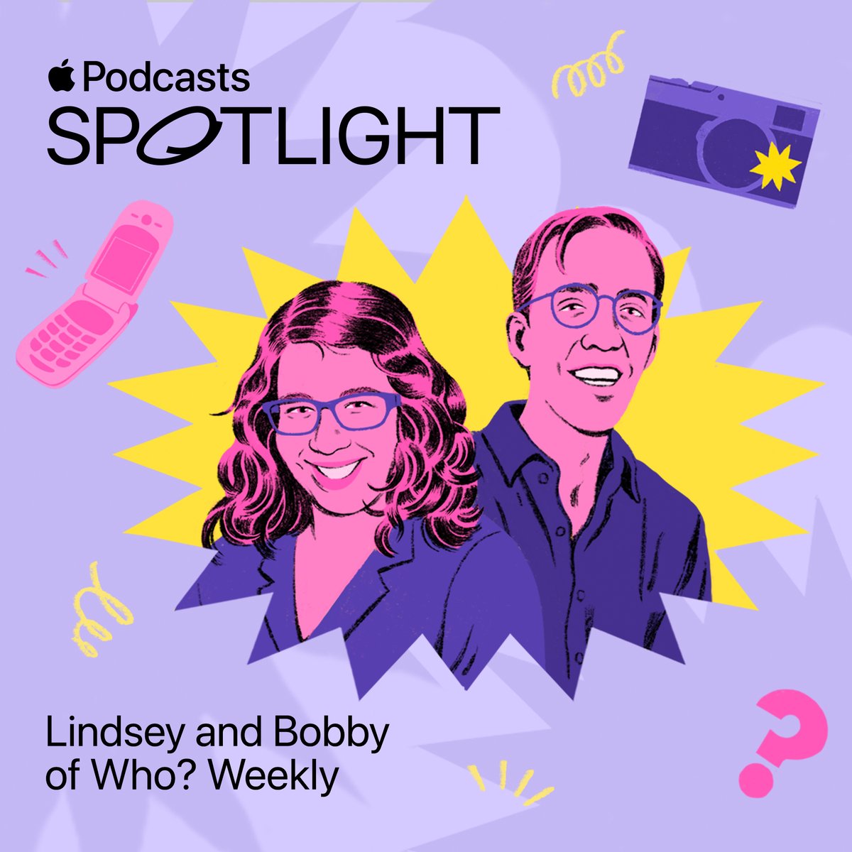 ApplePodcasts's tweet photo. .@bobbyfinger and @lindseyweber are here to tell you everything you need to know about celebrities you don't quite recognize.  

Get to know @whoweekly, our latest Apple Podcasts Spotlight. https://t.co/QlsgNSSnAf https://t.co/GuN0syDHKl