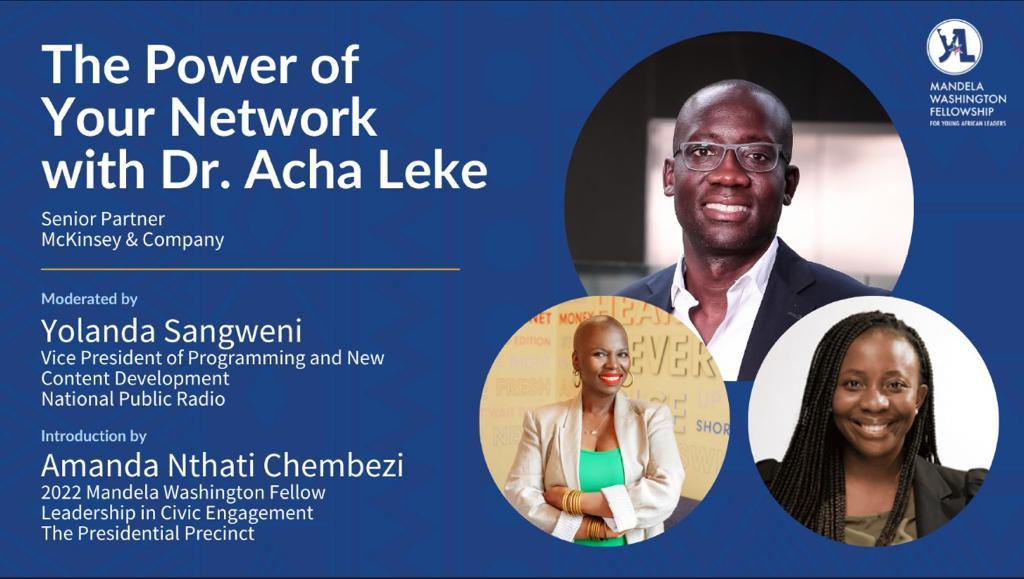 I had the privilege of speaking at the <a href="/WashFellowship/">MandelaWshFellowship</a> Summit this morning with <a href="/achaleke/">Acha Leke</a> about the Power of Your Network #MWF2022 #yali #mandelawashingtonfellows