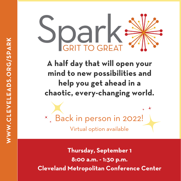 cleveleads's tweet photo. 🎇 Spark is back in person this year! 🎇

Join hundreds of other Cleveland leaders for a half day of insights and takeaways that will help you lead through chaos.  

https://t.co/lIyouvKzJ5

Spark is sponsored in part by Marcum LLP. https://t.co/dIxzauu2I6