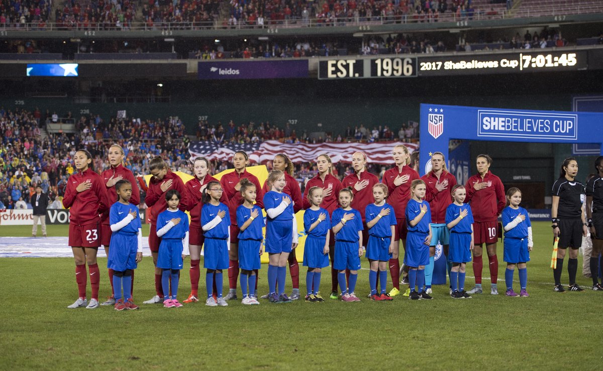 USWNT's tweet photo. We're coming back to the Nation's Capital! 

We're excited to play at @AudiField for the first time following 10 visits to legendary RFK Stadium 🏟 https://t.co/jk7LEMXe0D