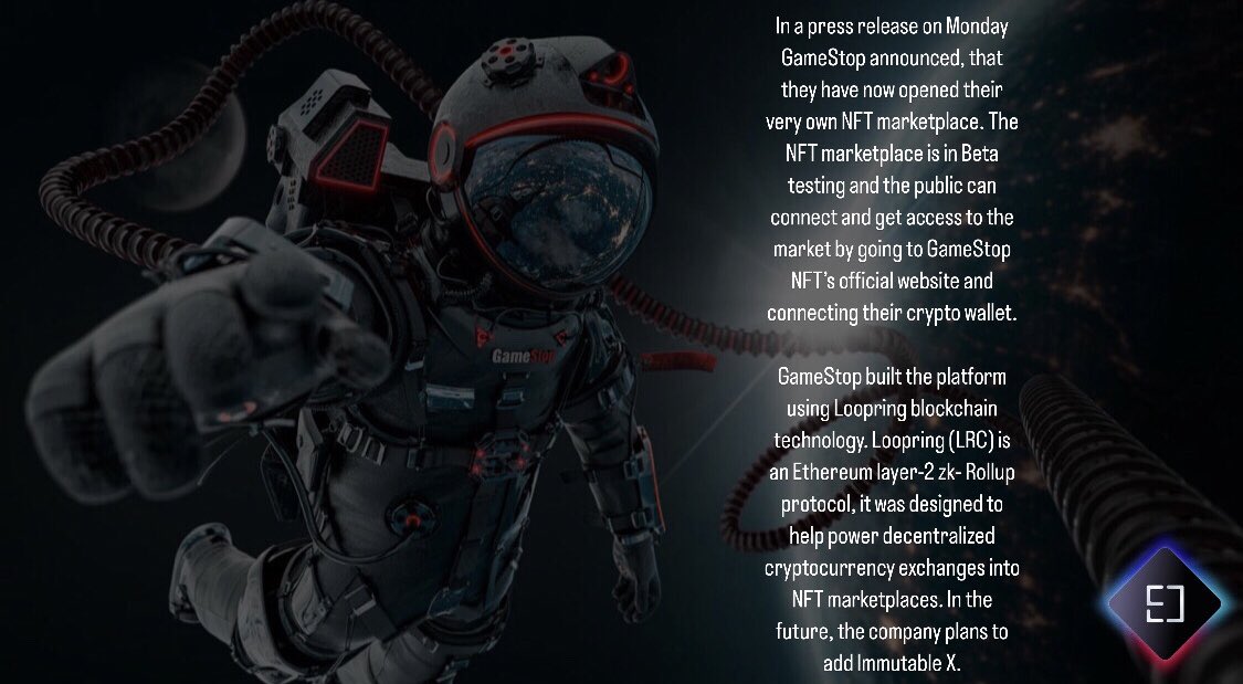 #GameStop Launches #NFT Marketplace during #Crypto Market Implosion 🚀

#NFTs #nftart #NFTartist #nftcollectors #NFTCommmunity