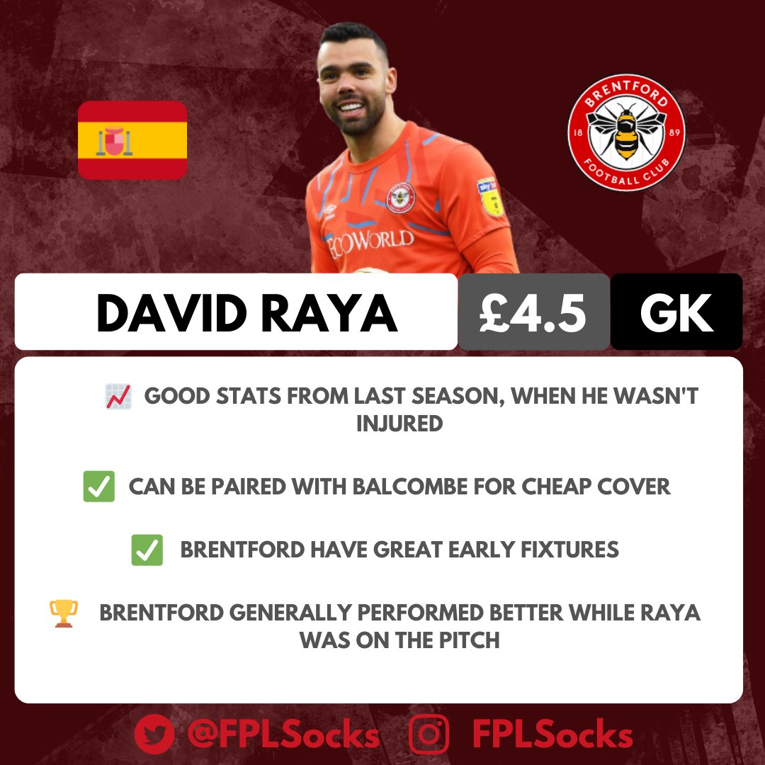 FPLSocks's tweet image. It's hard to ignore the cheap pairing of both Brentford keepers for £8.5m - Value🤑 #fpl #FPLCommunity #FPLDRAFT