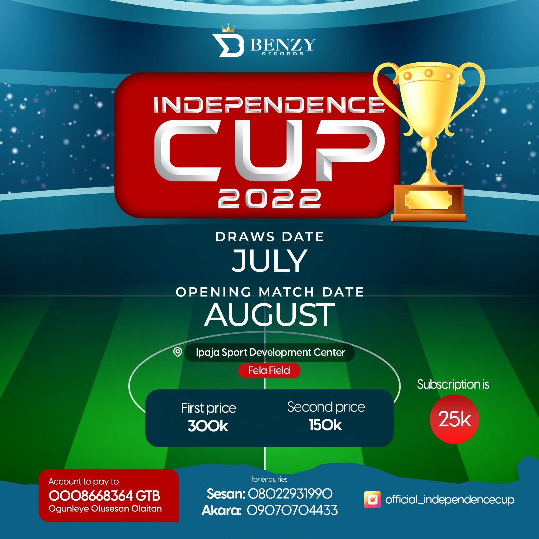 BabajideGuerero's tweet photo. We can't allow Grassroots football in Nigeria die. Please let's rally round @Harbeymcbenzy this year again. 

This tournament birthed  Silas Nwankwo, Kehinde Akinlosolotu ..
It's time to unearth another star..

Kindly RT, you may me helping a team/player.

Thank you. https://t.co/7u9NIcbDzt