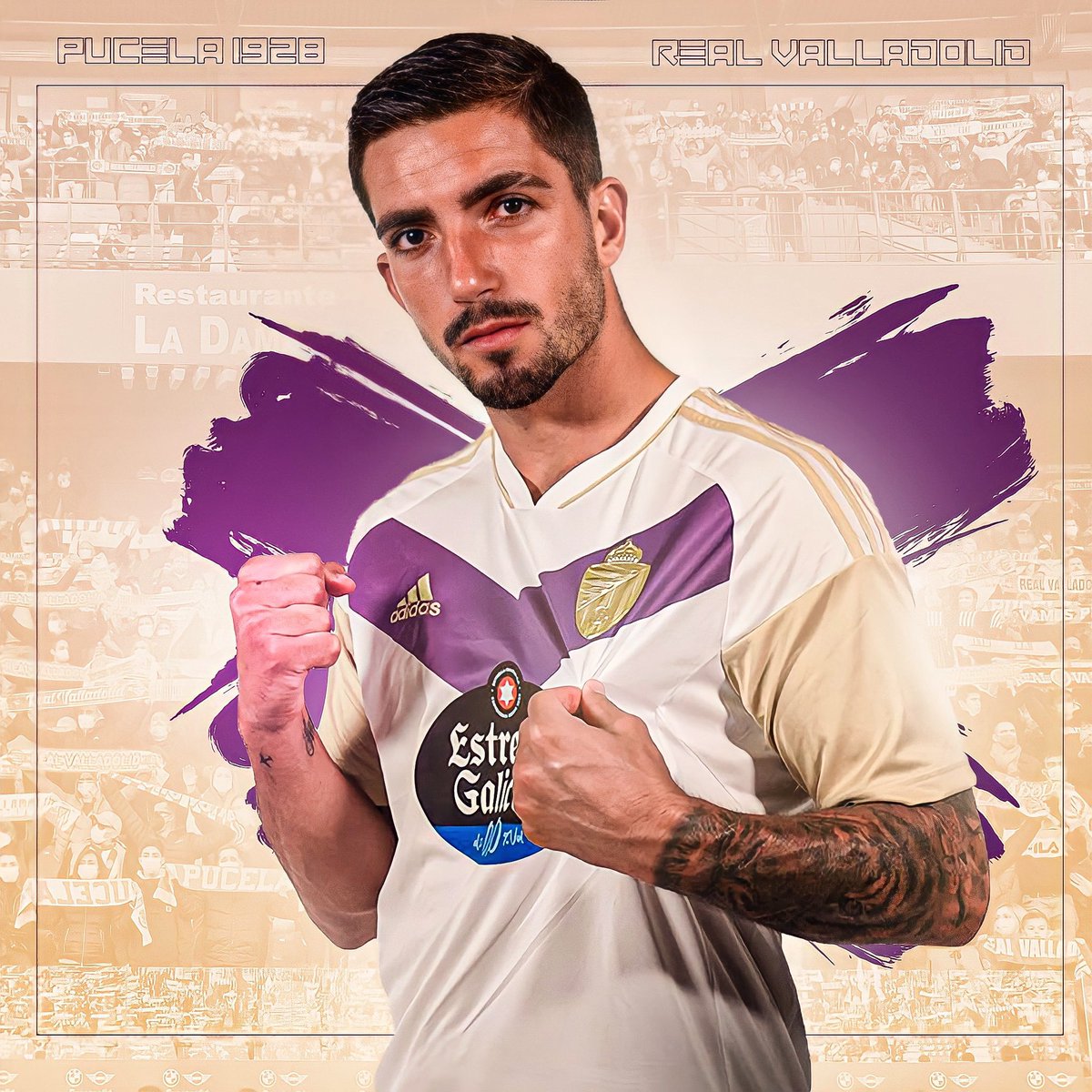 Nueva camiseta, nuevos retos, misma ilusión y garra! Vamos💜🤍 <a href="/realvalladolid/">Real Valladolid C.F.</a> 💪🏼