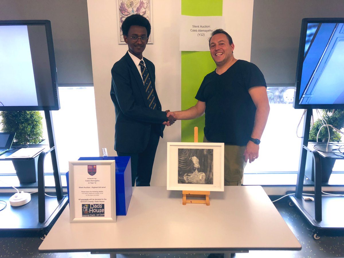 FBS_ArtDesign's tweet image. 『#FBSSAE2022』

We have a winner! 🎉 

Congratulations to Mike for submitting the highest bid in our silent auction

Hopefully this piece will be worth millions in a few years!

These proceeds will be donated to @dadshouseuk 💚