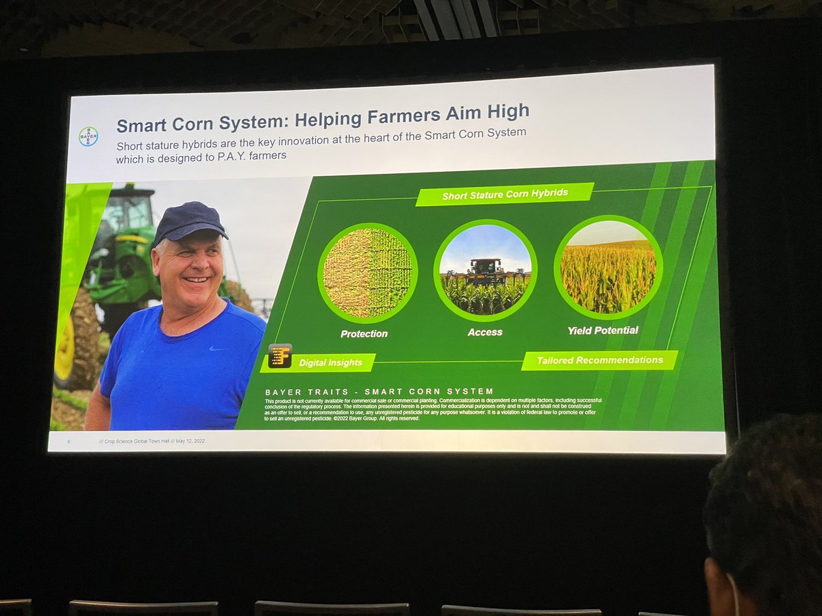 cdanmaigona1's tweet photo. Great talk on smart corn systems by @kmgillespie @Bayer4Crops launching soon. Some benefits; resistance to lodging, can withstand moderate to high winds, on average out-yielded conventional corn where wind damage occur, emission efficiency gains @ASPB #PlantBio2022 #PlantBio22 https://t.co/6s1p2Fb3e9