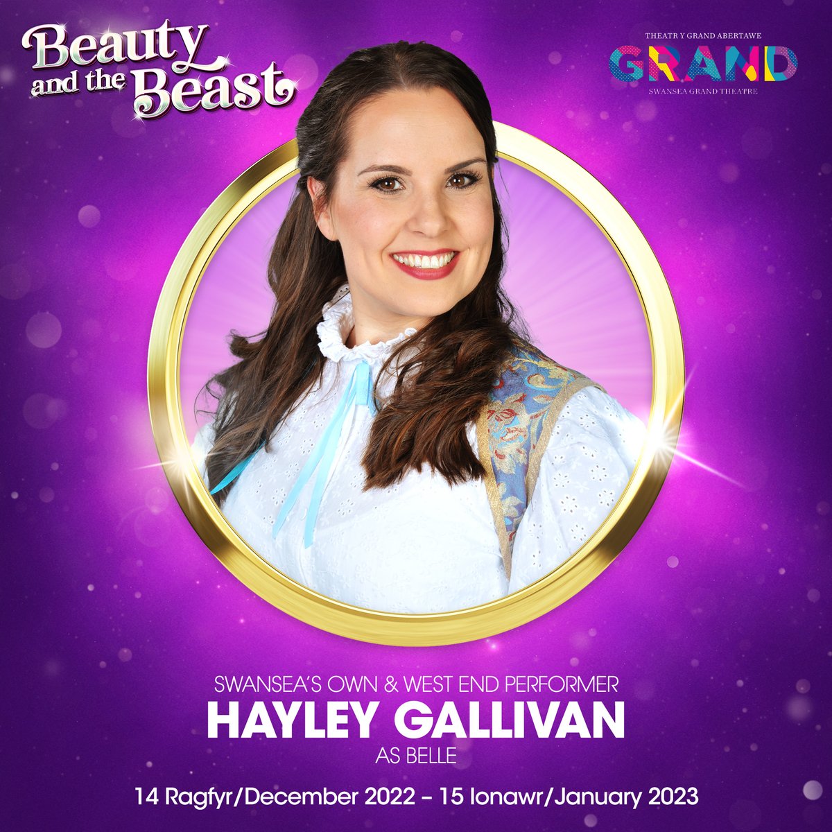 SwanseaGrand's tweet photo. Panto News! West End leading lady @gallivanhayl will bring her talent home to star as Belle in this year’s magical panto Beauty and the Beast! https://t.co/Hvc1PFqLL0 https://t.co/LqeX7lznNA