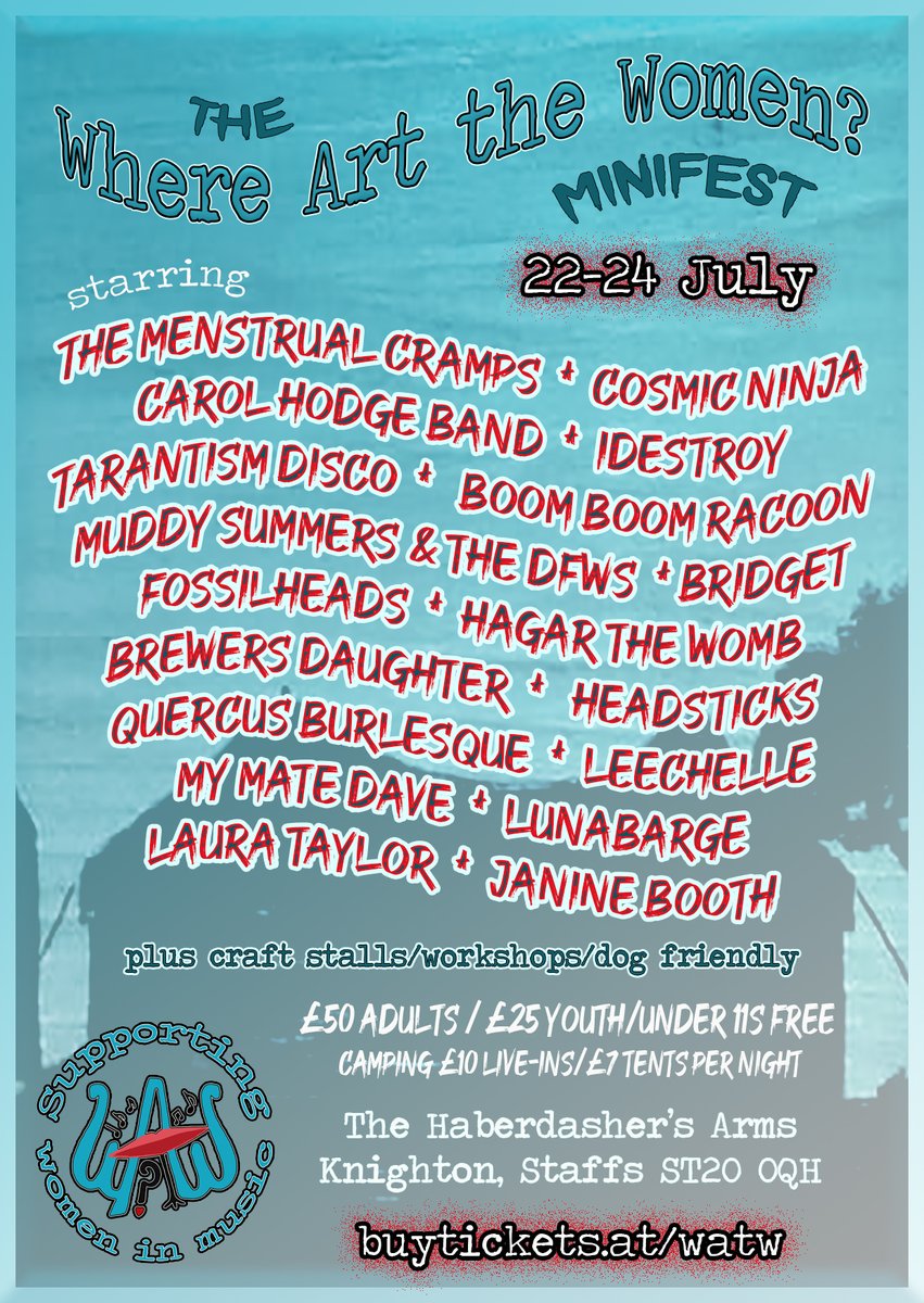 WhereArtWomen's tweet image. 9 days to go! Got your tickets yet? It's gonna be beautiful. It's an inclusive event and all genders are welcome. buytickets.at/watw #womeninmusic #genderimbalance #womentakingspace #Staffordshire #livemusic #smashthepatriarchy