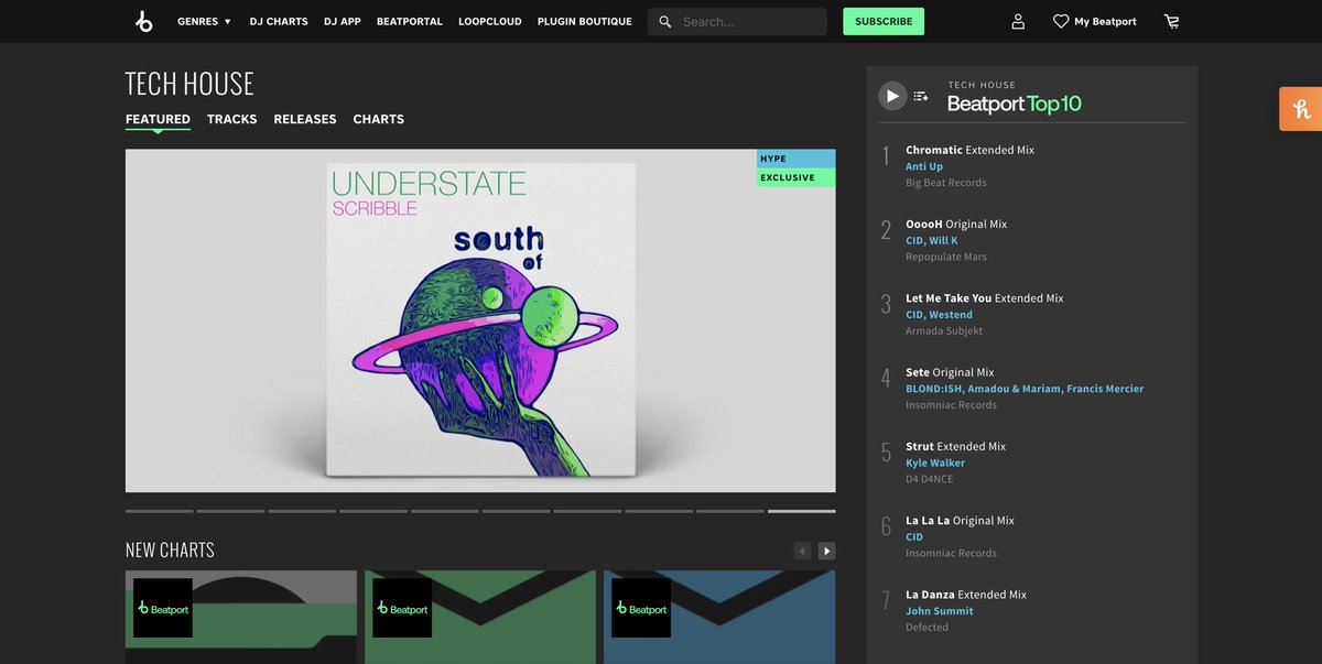 Big ups to @beatport for the feature 🤩🔥 Scribble is out now on @South_Of_Saturn 👽🪐 lnk.to/SOS055