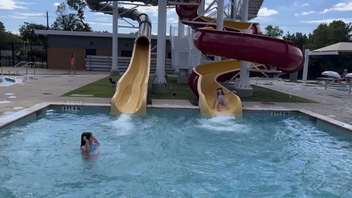 JeffKitner's tweet image. #RiseUpForDallasParks 
Happy place - the water slides at Fretz Park’s the Cove! 
#SlideChallenge