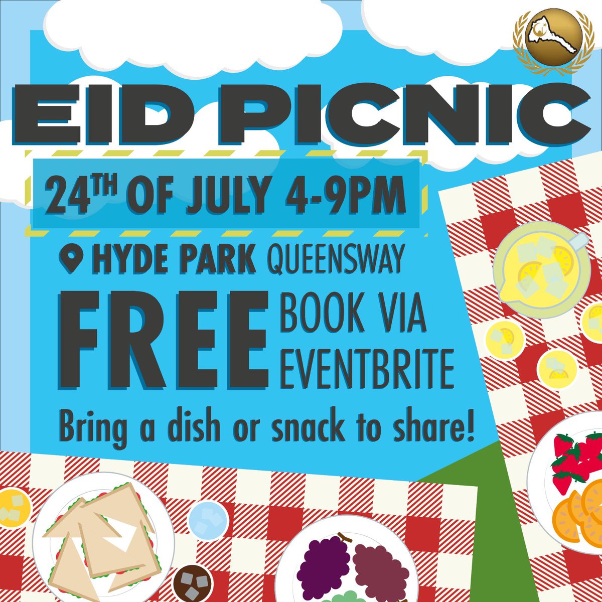 emcollective_'s tweet photo. Eid Mubarak from us at EMYUK!! 🎉

Join us for a picnic 🧺 at Hyde Park full of fun 🤩, games 🎲⚽️ and good vibes 😎 to celebrate 🎊 

🧁🍓 Bring along snacks to share 🍪🍎

🎙Tell a friend to tell a friend https://t.co/fsHyjBF2vJ