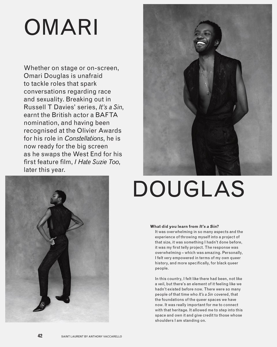 aaronjhurley's tweet photo. Thrilled to be invited to shoot such a special story for @glassmagazine 50th Issue 🤍

‘Introducing 25 for 50 - 25 Creatives poised to become trailblazers in their respective fields, handpicked for our 50th issue anniversary.’ 

First up, Actor #OmariDouglas 🤍 https://t.co/vaMvPSmaBM