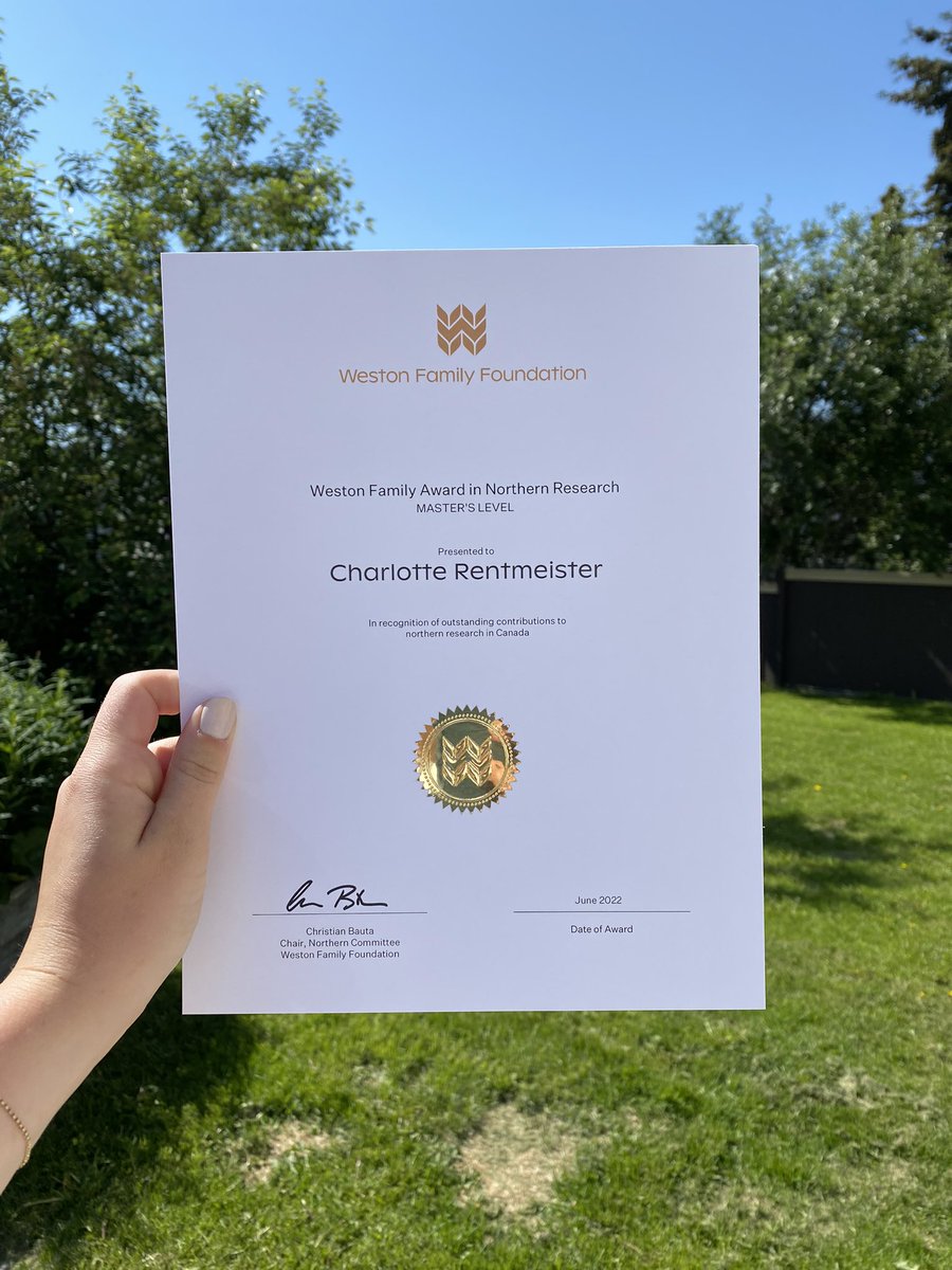 cbrentmeister's tweet photo. Look what came in the mail!🎉
I’m so honoured and thrilled to be a recipient of the 2022 Weston Family Award in Northern Research! @WestonFamilyFdn
Looking forward to all the work I get to do this year in the #WILDLab with @StewartResearch @LaurierBiology https://t.co/MNfQO0CPbG