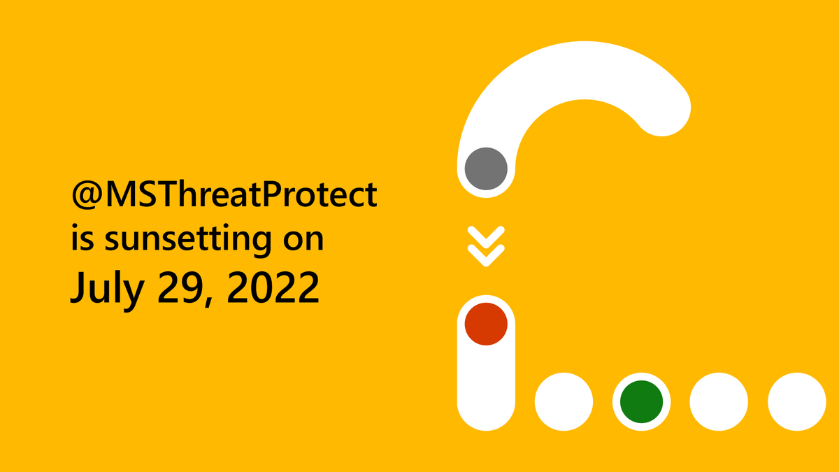 This handle will sunset on July 29, 2022—but you can still get important updates!

Follow us at:
✔ <a href="/msftsecurity/">Microsoft Security</a> for SIEM and XDR content
✔ <a href="/Azure/">Microsoft Azure</a> for cloud-related content
✔ @MSDev for developer-related content
