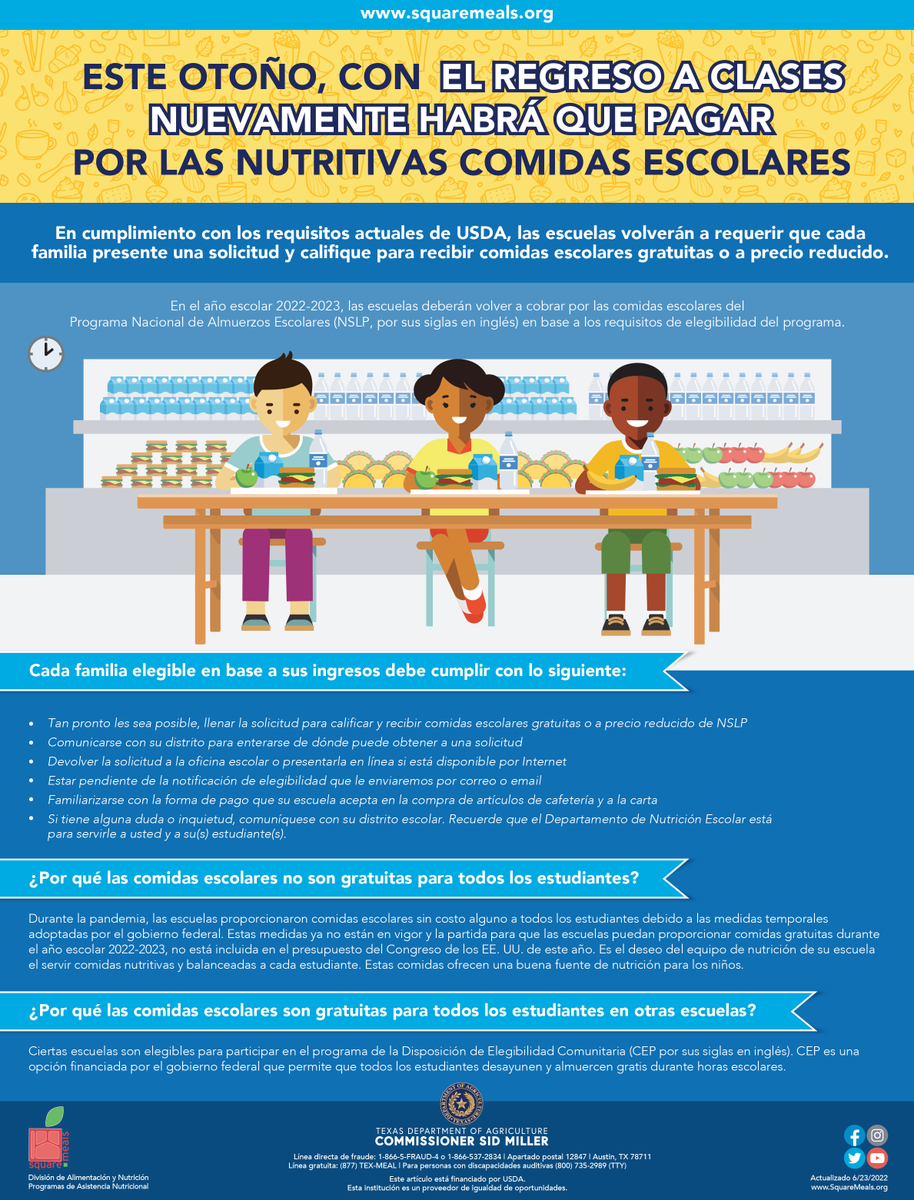 This fall, ‘back to school’ will also mean ‘back to student meal rates’ for nutritious school meals. Schools will transition back to requiring family applications for free and reduced-price meals to meet USDA requirements. Learn more: bit.ly/3cbA3wi