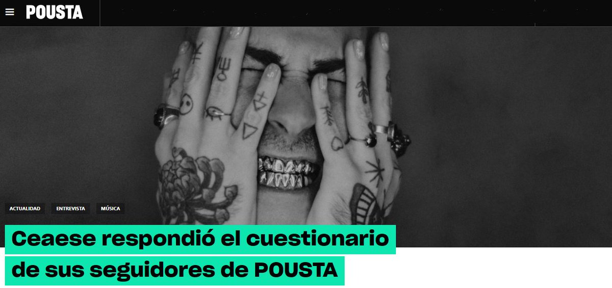 culturas_cl's tweet photo. A solo días de presentarse en el festival #LAMC, en un concierto gestionado por @_chilemusica en coordinación con @ProChile y el Ministerio de las Culturas, las Artes y el Patrimonio, #Ceaese respondió el cuestionario de sus seguidores de @POUSTA
👉 https://t.co/ZvPTrZ43uj https://t.co/XzF0Mddd8H