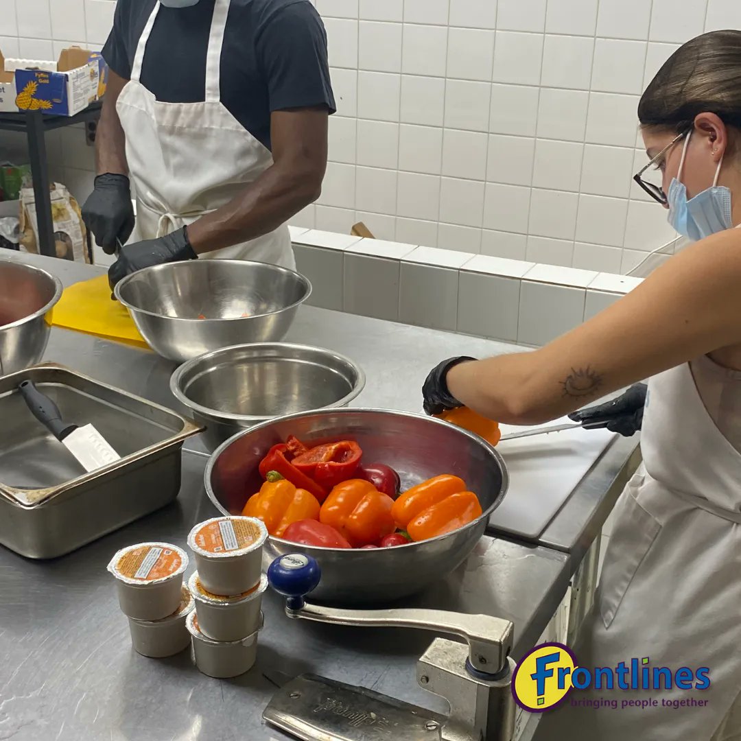frontlinesto's tweet image. Yesterday morning participants from our On the Frontlines of Crisis program got the opportunity to go back in the kitchen and get one on one lessons with our culinary manager about culinary techniques and skills. 
#torontoculinary #torontosocialworker #torontochef #torontoprogram