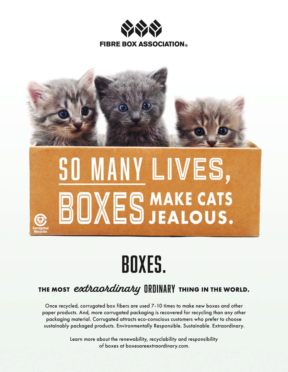 FibreBoxAssn's tweet photo. Once recycled, corrugated box fibers are used 7-10 times to make new boxes and other paper products. And, more corrugated packaging is recovered for recycling than any other packaging material. #RecycleYourBoxes https://t.co/TtRjSMkudc https://t.co/YVBooCrlmp