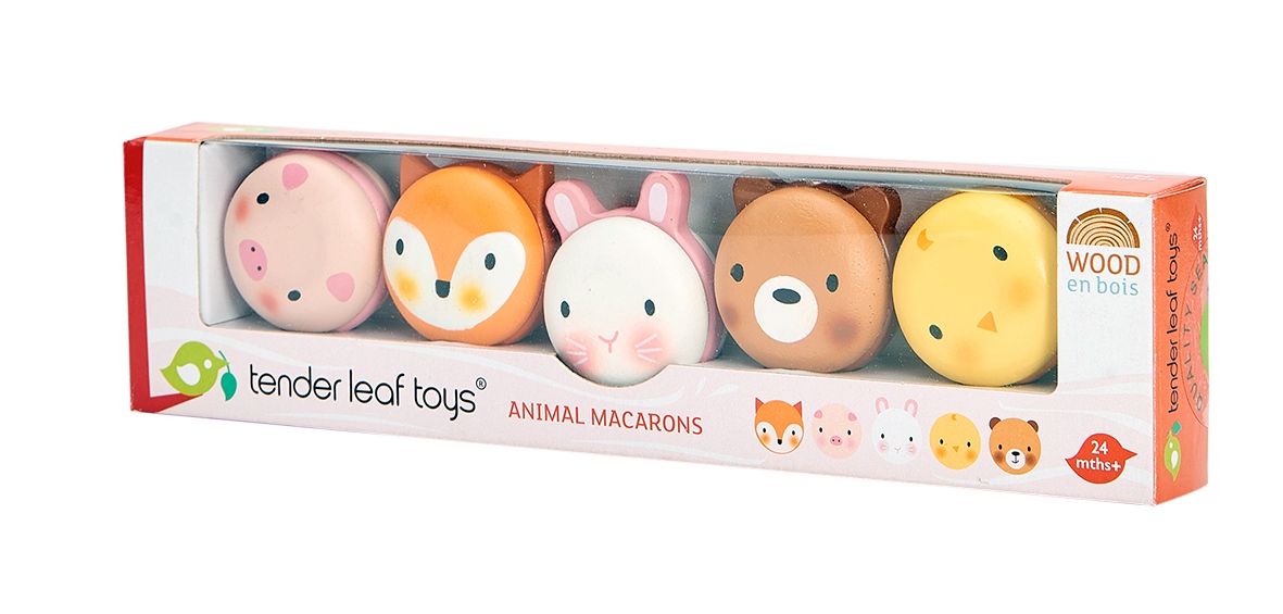 👀 Product of the Day 👀
Animal Macarons

💌 Available to purchase on our website.
Animal Macarons Wooden Play Food

5 beautifully coloured macarons to resemble a chick, bunny, bear, piglet, and fox. Each macaron has a separately coloured filling just like the real thing!
#play