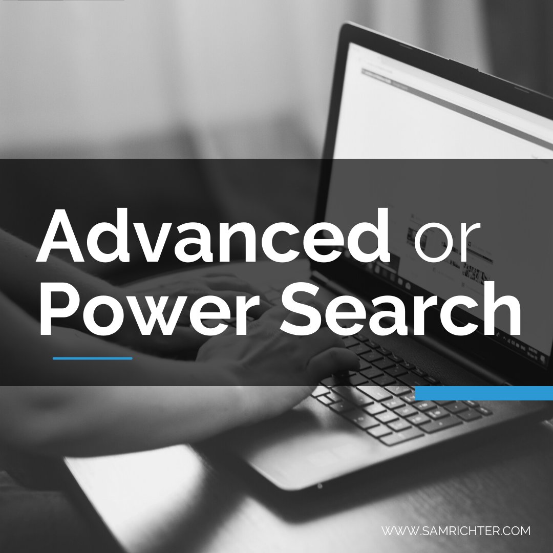 SamRichter's tweet image. Click on a search engine’s Advanced or Power Search link or button to refine your search, producing better results. Using Advanced makes it easy to conduct Boolean searches without having to know Boolean logic.

#salesintelligence #salestips #searchtips